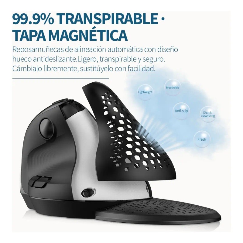 Delux Mouse Ergonómico, Pantalla Oled, Rueda De Pulgar, Rgb