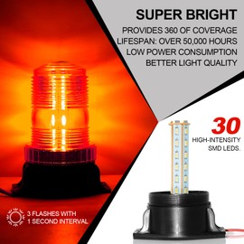 eTzone 30 LED Forklift Lights Red Emergency Beacon Strobes 360° Warning Flashing Lights 30W DC10-110 for Forklifts, Fire Trucks, Ambulances, Police Cars