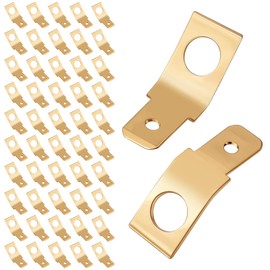 50 Pcs Solderless Spade Connectors with 1/4" Male Tab for 10 Stud, Brass Spade Terminals Non-Insulated, High Conductivity, Quick Disconnect, for Industrial Equipment Automotive Systems Home Appliances