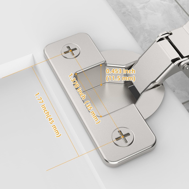 Chibery 2 Pack 120° Inset Frameless Soft Close Cabinet Hinge,
