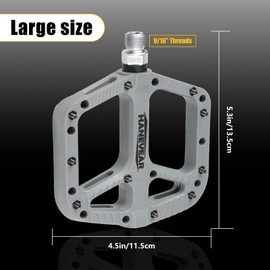 Mountain Bike Pedals, MTB Pedals Non-Slip 9/16" Platform Pedals for BMX MTB Road, Lightweight and Wide Bicycle Pedals XL