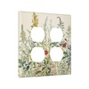 Yamxbfa Decorative Outlet Covers Rustic Beige Wildflower Green Plants Yellow Floral 2 Gang Wall Plate Cover Double Duplex Receptacle Two Switch Light Switch Cover Plate Jumbo GFCI Face Plate