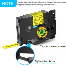 KCMYTONER 2 Pack Compatible for Brother TZe-FX631 TZ-FX631 TZe-631 TZ-631 Flexible-ID Cable Wire Tape 12mm 0.47 Inch Black on Yellow Label for PT-H110 PT-D400 PT-D400AD PT-D600 PT-D610BT Label Maker