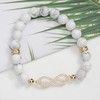 Lepida Infinity Symbol Pendant Women's Bracelet 8mm White Turquoise Beaded