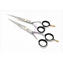 New German Professional Barber Scissors Hairdressing Shears with Polished Finish Size 6.5" + 6" (CYNAMED)