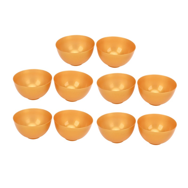 10pcs Mask Bowl Golden Plastic Reusable Lightweight Facial Mask Mixing