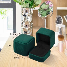 Parts Express 2 Pack Velvet Ring Boxes, Earring Pendant Jewelry Case, Ring Earrings Gift Boxes, Jewellry Display