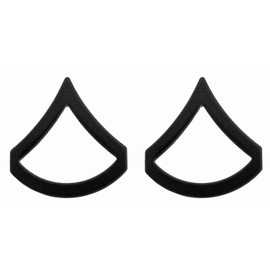 PFC Private First Class Black Metal Pin On - Pair