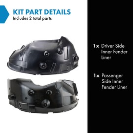 TRQ TRQ Inner Fender Liner Set Compatible with 2013 Ram 3500 CH1248164 CH1249157