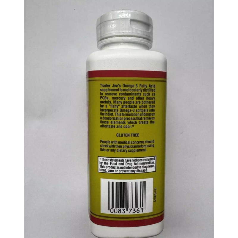 Trader Joe's Omega-3 Fatty Acids Dietary Supplement 90 Gels