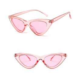 Ggpyyon Vintage Cat Eye Sunglasses for Women Retro Narrow Cateye Party Sun Glasses(Pink)