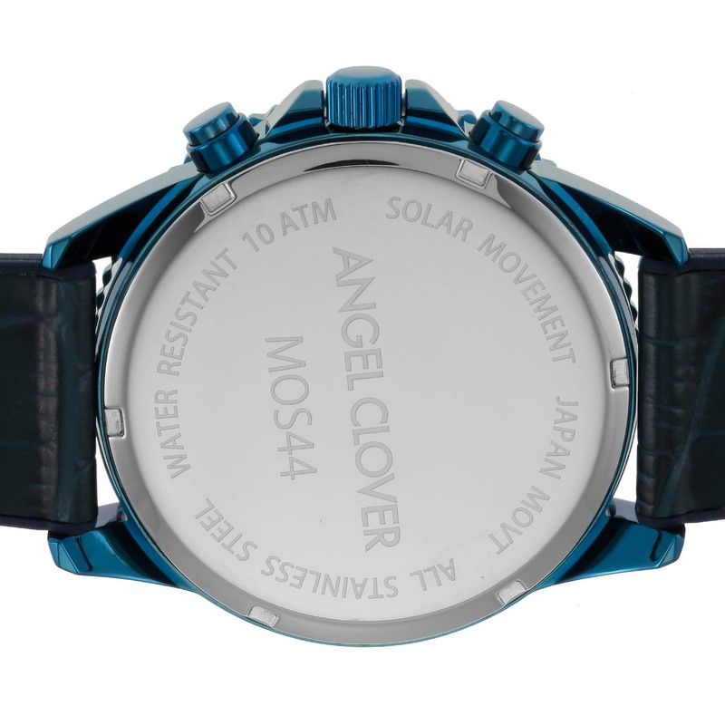 Angel Clover Men’s Wristwatch, Mond Solar, blue