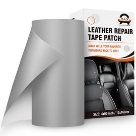 OAZ Self Adhesive Leather Repair Tape, 4X63 inch Leather Repair Patch for Furniture, Leather Repair Kit for Car Seats, Couch, Sofas, Chairs (Gray)