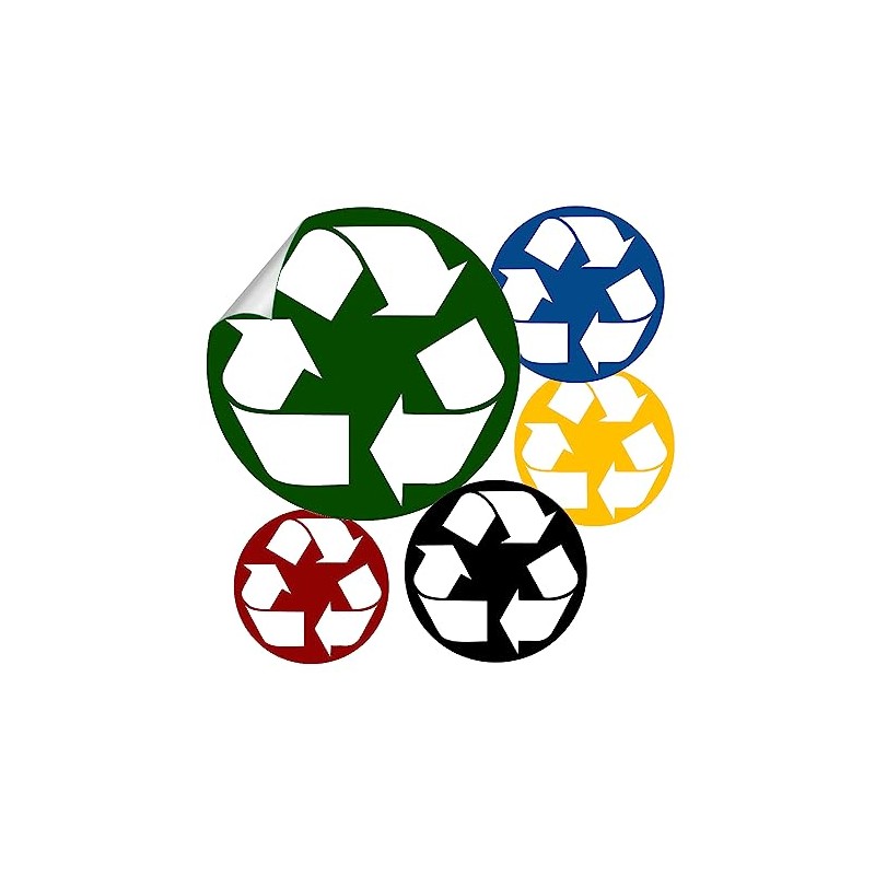 Recycle Bin Vinyl Decal Labels Design #1 Adhesive Recycling Stickers