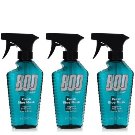 BOD man 3X Bod Man Fresh Blue Musk Cologne Body Spray 8oz by Parfums De Coeur Men