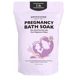 Aromasong Pregnancy Bath Soak 3 LB - 100% Pure Magnesium Flakes with 21 Essential Dead Sea Minerals and Natural Lavender - Better Absorbing Than Epsom Salt