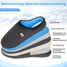 BIAL Men's Slippers, Memory Foam Slippers, Non-Slip Men's Slippers, Warm, Plush Lining, Men's Slippers for Indoor and Outdoor Use, Deep Sky Blue, 38 / 39 UK
