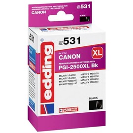 edding EDD-531 Ink Cartridge – Single Cartridge – Black – 72 ml – 2500 Pages – Replaces Canon PGI-2500XLBk