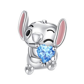 Amuefer Charms for Bracelets Koala Lovers Blue Heart 925 Sterling Silver Charm for Necklaces Gifts for Women