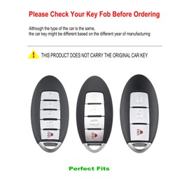 YONUFI for Nissan Key Fob Cover Smart Key Case Holder Protector Compatible for Titan Pathfinder Frontier Rogue Altima Kicks Murano Armada Maxima (JNS-Silver)