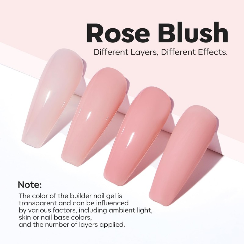 Modelones Builder Nail Gel, Pink Builder Gel for Nails, Hard