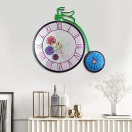 Woohome Clock Resin Molds, DIY Wall Clock Epoxy Resin Molds with Clock Hands for Resin Casting, Bike Shape Numerals Arabic Numerals Clock Silicone Mould for DIY Clock, Epoxy Resin DIY