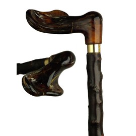 Amber Palm Grip Blackthorn Cane, Left Handed