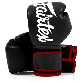Fairtex Guantes de Boxeo de Microfibra para Muay Thai Boxing (BGV14 Black, 16 oz)