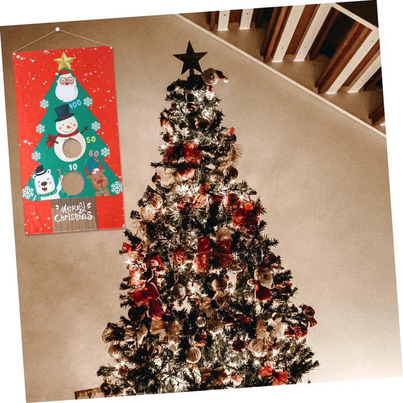 CORHAD Christmas Toss Game with Sandbags and Flags Interactive Holiday
