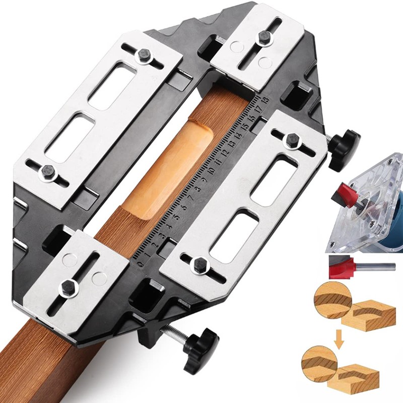 Aluminum Door Hinge Template Jig - Precise Woodworking Slotting Locator,