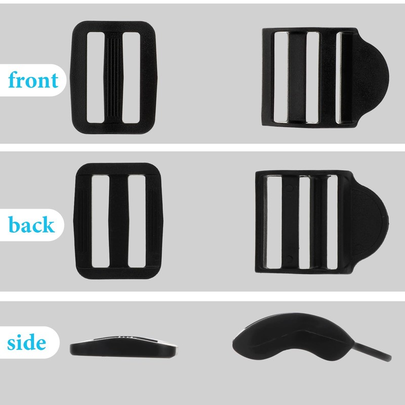 Hariendny 5 Sets Backpack Strap Clips Plastic Buckle Clips Webbing