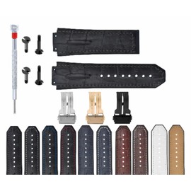 Ewatchparts 25mm 28mm Leather Rubber Strap Compatible With 44-45-48mm Hublot Big Bang King Screw Complete