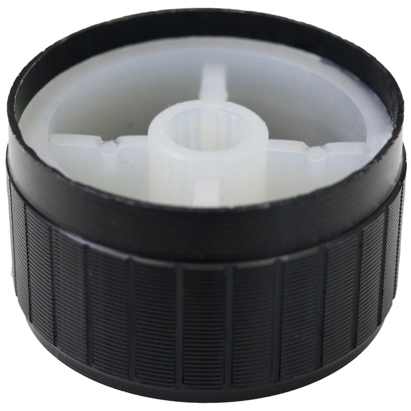 6mm Splined Hole Black Aluminium Amplifier/HiFi Control Knob Pack of