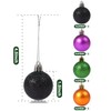 24 PCS 1.5 Inch Halloween Glitter Hanging Balls Colored Shatterproof