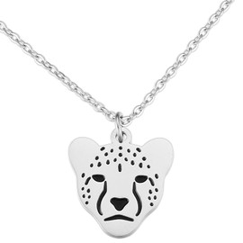 AHAETH Cheetah Necklace For Women Necklaces Leopard Charm Jewelry Set Ideas Cheetah Pendant Necklace, Stainless Steel, Agate