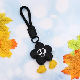 Elechobby Heart Keychain Cute Smiling Face Happy Star Leather keychain Purse Charm,Fashion Key Holder,Handbag Accessory (Star)