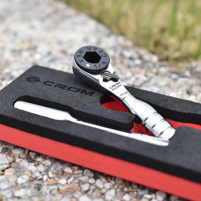 CROM 1/4-inch Mini Ratchet Wrench - Use As 1/4 Bit