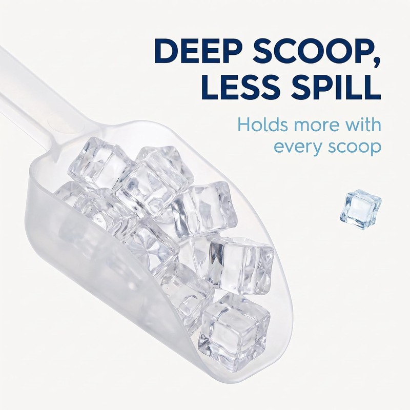 Plastic Ice Scoop, Kitchen Ice Scooper for Ice Maker Freezer