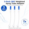 3 Pack 360° Weighted Spray Bottle Tube Adapter, Universal Fit