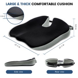 Wedge Car Seat Cushion, Office Chair Cushion, Memory Foam Truck Seat Cushion for Sciatica Tailbone Pain Relief, Long Driving, Coccyx, Back Support