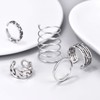 PROSILVER Women Rings Silver Solid 925 Sterling Hand Rings Open