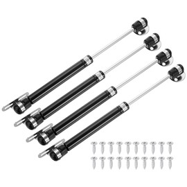 sourcing map 4Pcs Lid Support Hinges, 120N Gas Struts Soft Close Folding Lid Stay Hinges Automatic Slow Lowering Pneumatic Lid Buffer for Cabinet Closet Wardrobe, Black