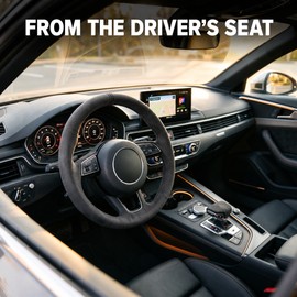 Suede Leather Steering Wheel Cover for Cars – Breathable Non-Slip Grip for Comfortable Daily Driving, Fits 14.6–15 Inch Steering Wheels