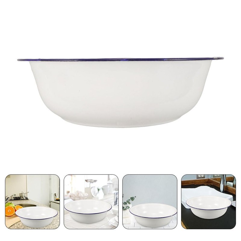Large Mixing Bowl Enamel Basin 32cm Face Washing Sourdough Enamel