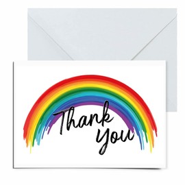 Papa Prints 12 x Thank You Card with Envelopes (149 x 105 mm) Rainbow Pack of Thank You Cards Kids Landscape Postcard Notes for Birthday Wedding Graduation Baby Shower