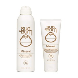 Sun Bum Sun Bum Mineral Spf 30 Sunscreen Spray and Spf 50 Lotion Vegan and Reef Friendly (octinoxate & Oxybenzone Free) Broad Spectrum Zinc Sunscreen With Uva/uvb, 2 Count