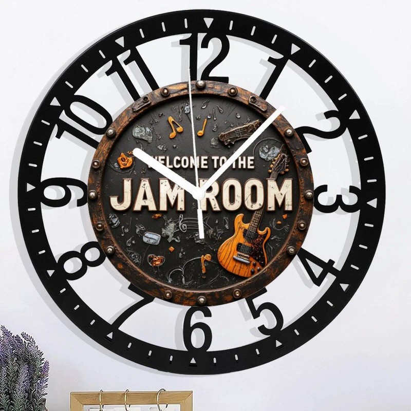 25cm Circular Iron Wall Clock with a Gas Station Price