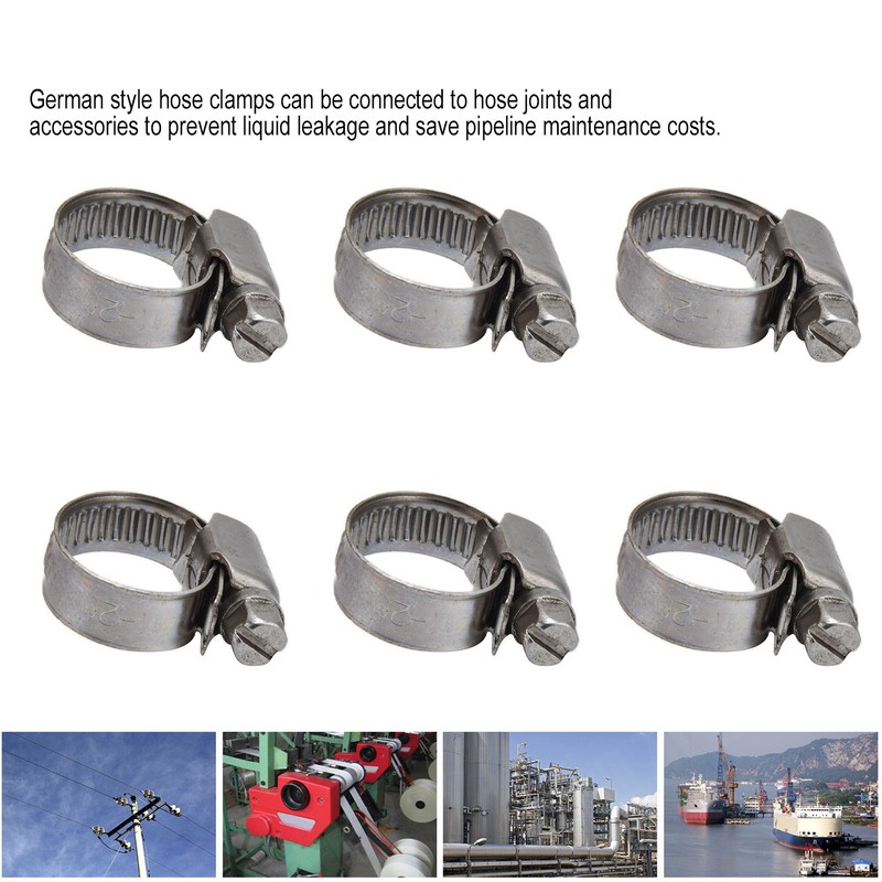 30Pcs Hose Clamps German Style Adjustable 304 Stainless Steel Fuel