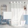 Extra Long No Hook Slub Textured Shower Curtain with Snap-in