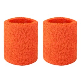 GOGO Sports Wristbands Wrist Bands Sweatband Sweatband Sweatband Quick Dry Breathable Elastic Basketball Baseball Tennis Set of 2 - Orange